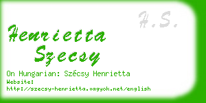 henrietta szecsy business card